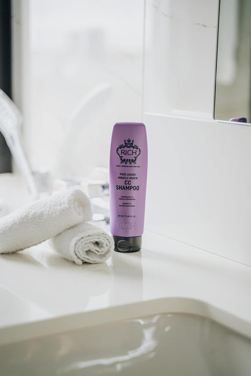 RICH Pure Luxury Miracle Renew Keratin Shampoo for All Hair Types - Repair, Protect and Strengthen Damaged Hair & Split Ends - Argan Oil, Algae & ...