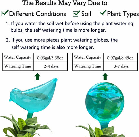 Plant Self Watering Globes - 10pcs Flower Self Watering Planter Insert, Plastic Self Watering Bulbs Auto for Plants, Garden Water Device Drippers ...