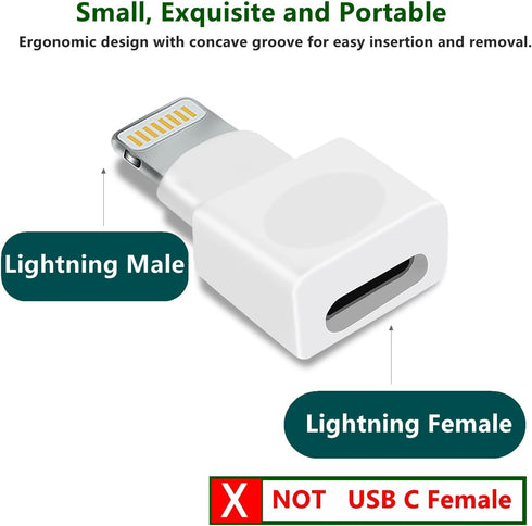 2-Pack Lightning Adapters for i-OS Phone and i-OS Tablet Pad Compatibility with Lifeproof and Otterbox Cases......