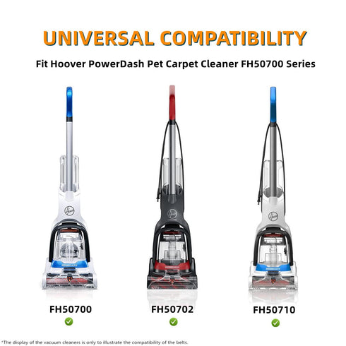 Replacement Belts for Hoover PowerDash Pet FH50700, FH50710, FH50702, FH50703I Carpet Cleaner, Replace Vacuum Parts 440012733, 440014074 (Pack of ...