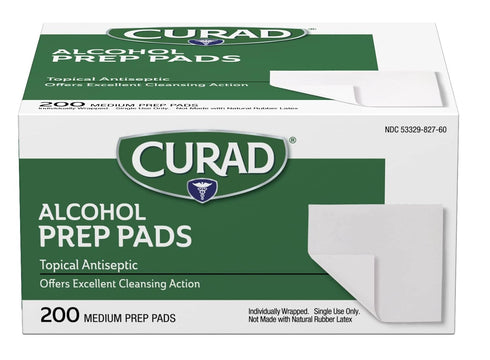 Curad Alcohol Disinfectant Prep Pads, 2-ply, Medium Size, 200 Count...