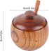 Hapivida Wood Salt Box Spice Jar, Wooden Salt Cellar with Lid and Spoon Pepper Sugar Bowl Seasoning Container Holder for Kitchen Serving...