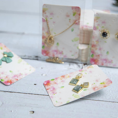 100Pack Flower Earring Cards for Display Necklace Card Jewelry Display Hanging Card Hang Tag 2.8"x2"...