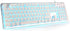 LANGTU LED Computer Keyboard, USB Wired Keyboard for Gaming and Office, All-Metal Panel 104 Keys Quiet Membrane Keyboard with Blue Backlit - L2 Wh...