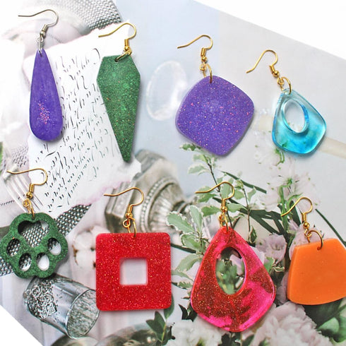 AFUNTA 12 PCS Jewelry Resin Molds, Resin Earring Molds Pendant Resin Molds Silicone Set, Jewelry Making Supplies DIY Gifts for Women...