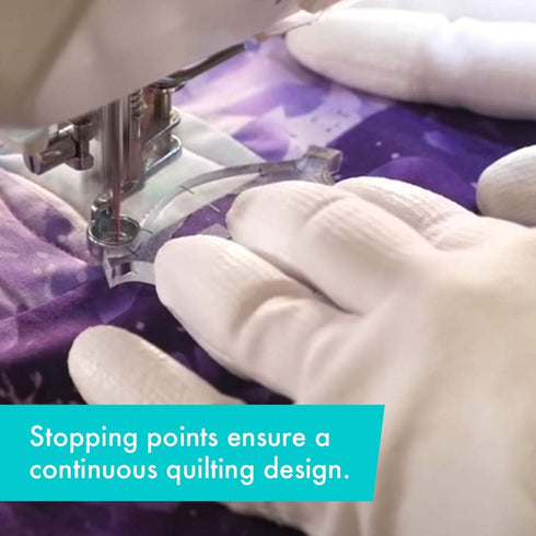 Creative Grids Machine Quilting Tool Elvira – CGRQTA6 – Made in USA, Non-Slip Grip Acrylic Quilting & Sewing Template Ruler for Free-Motion quilt ...