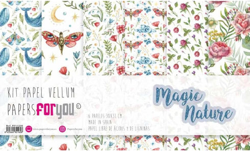 Papers For You - Vellum Scrapbooking Paper Kit | "Magic Nature" Collection | Includes 6 Single Sided Vegetable Papers with Different Designs | Siz...