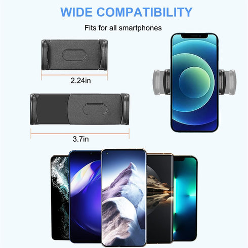 2 Pack Universal Ring Light Phone Holder Flexible Ring Light Phone Attachment with Hot Shoe and 1/4 Adapter Cell Phone Mount for Ring Light and Tr...