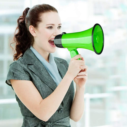 MyMealivos Portable Megaphone Bullhorn 20 Watt Power Megaphone Speaker Voice and Siren/Alarm Modes with Volume Control and Strap (Green)…...