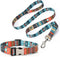 Dog Collar and Leash Set, Quick Release Buckle Soft Durable Print Puppy Collars Adjustable for Small Medium Large Pet Male Dogs Boy Cat Maya M...