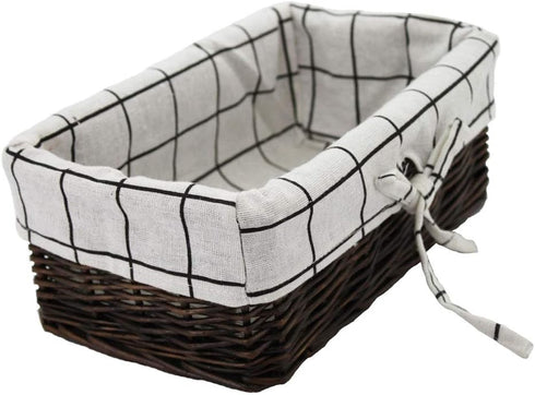 Wicker Storage Basket, Rectangular Storage Basket?Natural and Decorative, Arts and Crafts. (Darkbrown)...