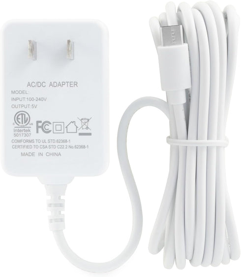 LEFXMOPHY Handheld Parent Unit Adapter for VAVA Monitor Charger Longer Cord Screen Baby Monitor Power 5V ETL White 10ft Long Cable Charging Driver...