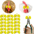 Weilan 21 Pieces Pinless Peepers with Pliers Chicken Peepers Eye Glasses Pheasant Poultry Blinders Spectacles Anti Pecking Plier Tool (Yellow,Larg...