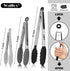 Walfos Silicone Tongs for Cooking - Heat Resistant Kitchen Tongs Set of 3 for Cooking, Grilling, Turning, Stainless Steel and BPA Free Silicone Ti...
