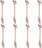AnSaw 8-Pc Rose Gold Mini Leaf Fruit Forks Set - 4.7" Elegant Stainless Steel Dessert, Appetizer, Cake & Salad Forks - Perfect for Cocktail Partie...