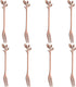 AnSaw 8-Pc Rose Gold Mini Leaf Fruit Forks Set - 4.7" Elegant Stainless Steel Dessert, Appetizer, Cake & Salad Forks - Perfect for Cocktail Partie...
