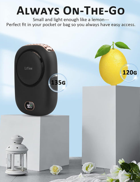 Mini Fan Mini Handheld Fan Portable Fans USB Rechargeable, Personal Desk Fan Multifunctional with Strong Airflow, LED Smart Display and 3 Speed Ad...