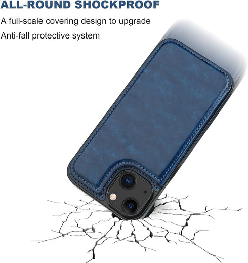 ONETOP Compatible with iPhone 13 Wallet Case with Card Holder, PU Leather Kickstand Card Slots Case, Double Magnetic Clasp Durable Shockproof Cove...