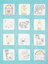 Jack Dempsey Stamped White Nursery Quilt Blocks 9"X9" 12/pkg, Barnyard Friends...