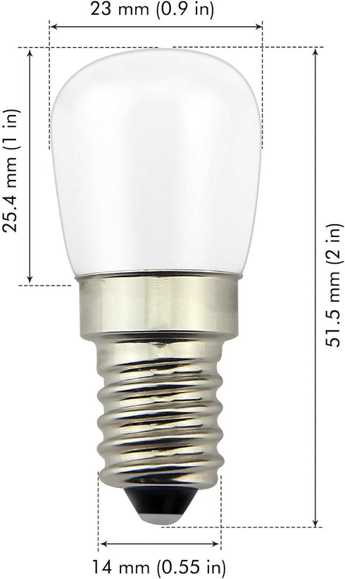 Poeland 1.5W LED Bulb Light 120V E14 Base Pack of 2 Warm White...