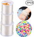 0.8mm Elastic Stretch Thread for Bracelets, 3 Rolls Elastic Bead Cord, Stretchy Bracelet String Crystal String Bead Cord for Bracelet, Beading and...