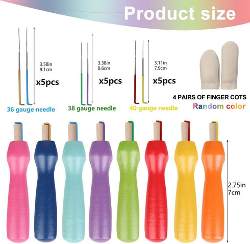 Needle Felting Tools, 38 Pcs Felting Needles - Needle Felting Supplies with 3 Sizes Felt Needles(36 Gauge, 38 Gauge, 40 Gauge), Color Wooden Handl...