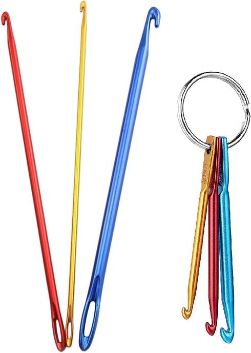 Zuoyou Crochet Hook Kit with Mini Keychain Crochet Hook, Aluminum Tunisian Afghan Crochet Knitting Needle with Eye......