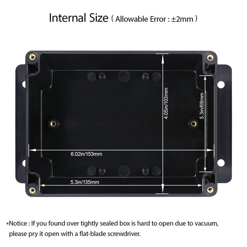Junction Box IP65 Waterproof Dustproof ABS Plastic Universal Electric Project Enclosure with Fixed Ear Black 6.3x4.3x3.5 inch (1pc)...