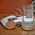 Natural Round Cork Coasters for Drinks with Lip Edge Absorbent Heat and Water Resistant Reusable Durable Saucers for Bar Glass Cup/Mug Coffee Coas...