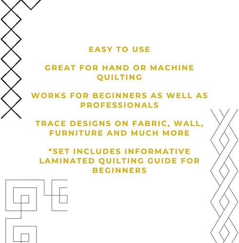 Quilting Creations Stencils for Machine and Hand Quilting | Set of 3 Quilt Plastic Stencils for Borders and Patterns | Various Border Designs, wit...