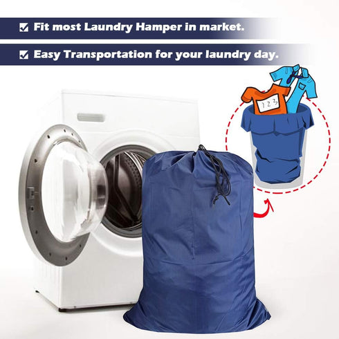 Washable Travel Laundry Bag with Drawstring (3 Pack), Large Dirty Clothes Bag Fit a Laundry Basket or Clothes Hamper, Enough to Hold 4 Loads of La...