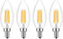 E14 Base LED Filament Candle Shape Light Bulb,E14 European Base Bulb,Warm White 2700K 400LM 40W Equivalent,C35 Clear Glass Torpedo Shape Bullet To...