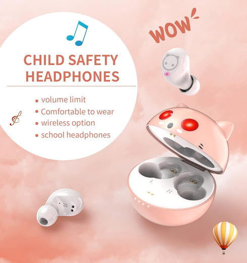 Pink Wireless Earbuds,Bluetooth in Ear Headphone with Microphone Comfor Lightweight with Noise Cancellation,3D Surround Stereo,Long Life Portable ...