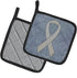 Caroline's Treasures AN1210PTHD Clear Ribbon for Lung Cancer Awareness Pair of Pot Holders Kitchen Heat Resistant Pot Holders Sets Oven Hot Pads f...