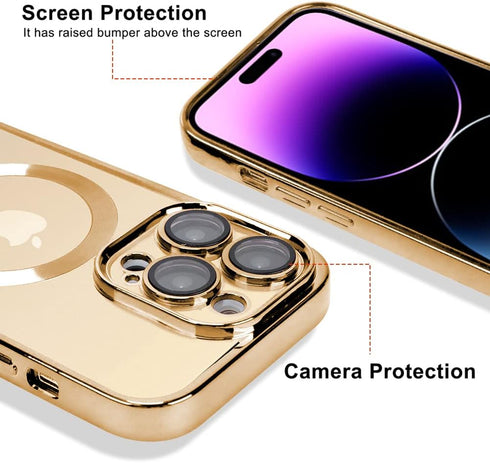 OOK Phone Case Made for iPhone 14 Pro Max with Camera Lens Protector (Compatible with MagSafe) Anti-Scratch Shockproof Electroplated Slim Phone Co...