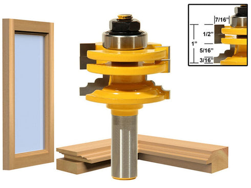 APlus 1/2'' Shank Lock Miter Router Bit, Door & Window Bits Woodworking Cutter Cutting Tool for Engraving Machine Trimming Machine...