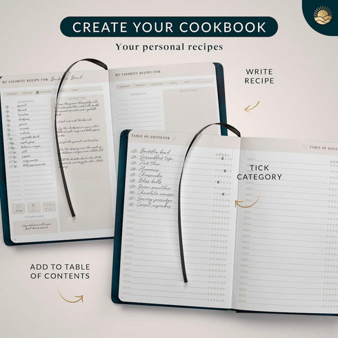 Recipe Book Pepper A5- blank Hardcover DIY Cookbook for 100 recipes - Collect and Personalize Your Favorite Recipes - write your own recipes...