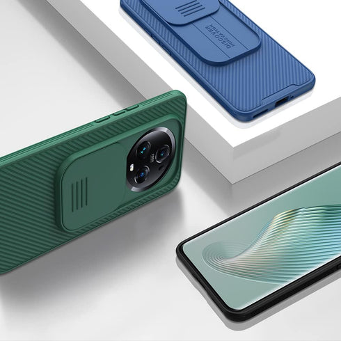 Honor Magic 5 Pro Case with Camera Cover, Corners Airbag Shockproof Protective Slide Cover Lens Protection Case Magic5 Pro (Blue)...