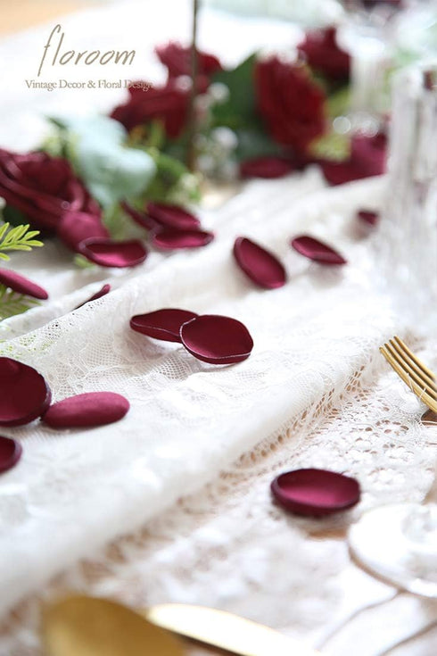 Floroom 300pcs Rose Petals Burgundy Faux Silk Flower Petals for Wedding Flower Girl Basket Aisle Scatter Dinner Table Centerpieces Party Confetti ...