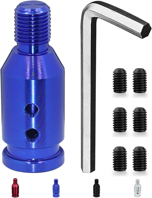 Shifter Knob Adapter M12x1.25 Shift Knob Adapter Aluminum Alloy Shifter Knob Adapter Kit for Most Non-Threaded Manual Transmission (Blue)...