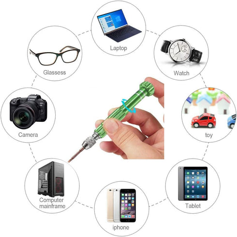 Esinam 8-in-1 Multifunctional Small Screwdriver for Eyeglass, Glasses Repair, Mini Screwdriver Kit for Cellphone, Eye Glasses, Electronics, Watch,...