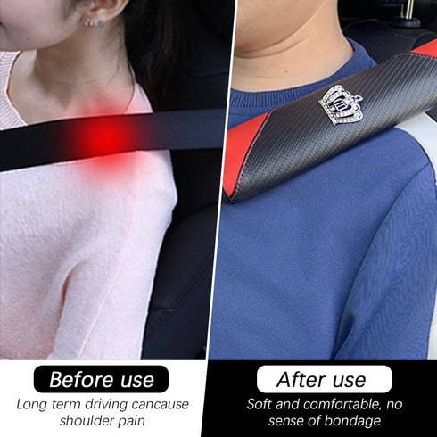 Car Seat Belt Cover, Soft Auto Seat Belt Cover, Diamond Crown Gear Shifter Cover, Car Seat Belt Strap Cushion, Carbon Fiber Leather Car Seat Belt ...