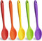 HANSGO 5PCS Small Silicone Spoons, 8Inch Heat Resistant Spoons Nonstick Kitchen Spoons Silicone Tea Spoon for Kitchen Cooking Baking Stirring...