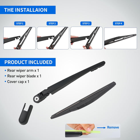 Rear Windshield Wiper Set - Replacement for 2016-2022 Honda HR-V Rear Wiper Arm and Rear Windshield Blade Assembly...