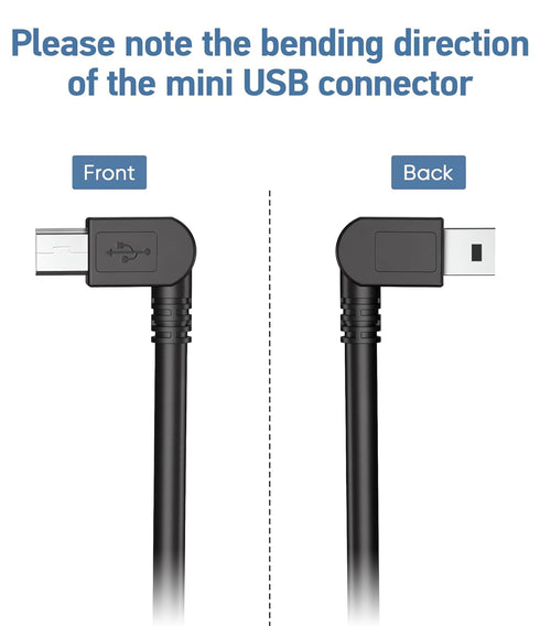 6.6Ft Charger Cable for Garmin GPS,(2 Pcs) 90 Degree Universal Mini USB Power Cable for Garmin GPS,Car Navigator Charger Adapter GPS Charger for G...