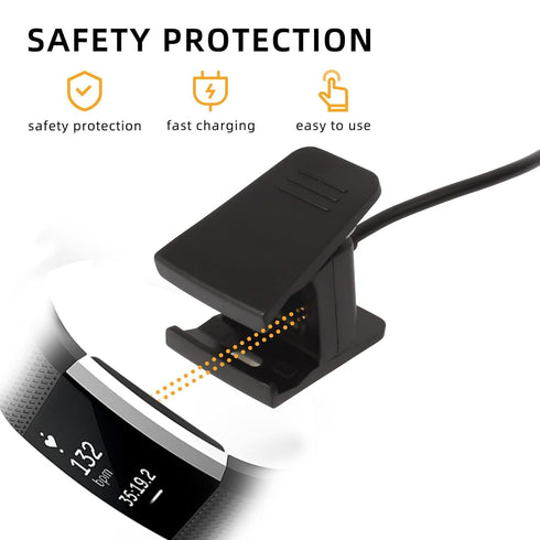Charger Suitable for Fitbit Charge 2 Replacement USB Charger Charging Cable for Fitbit Charge 2 Smart Watch with Chip Protection - USB Charging Ca...
