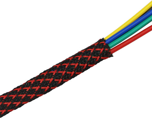 30ft PET Expandable Sleeving Wire Cable Sleeve (1/6", Red&Black)...
