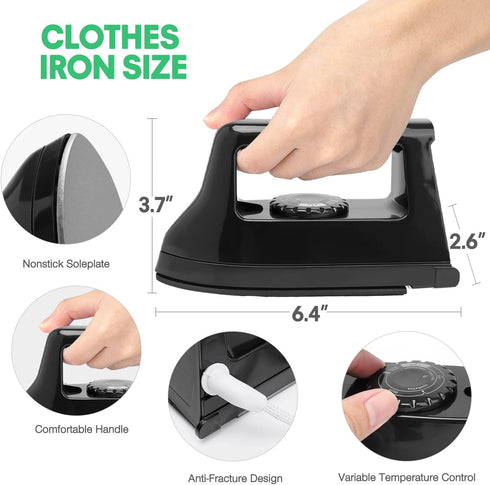 Mini Iron for Crafts Quilting, Travel Iron Household Iron Easy Iron Supplies Mini Electric Iron, Mini Heat Press Machine White Blue Pink Purple Bl...