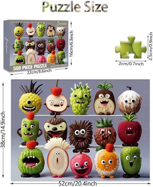 500 Pieces Jigsaw Puzzles for Adults and Teens and Kids Family Happy Games Puzzle Monster Series (Happy Fruits)...