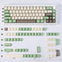 PBT Keycaps 130 Keys, Brown Green Moa Profile Keycaps, Double Shot Cute Round Keycaps for Mechanical Keyboard 61/64/75/84/87/104/108 Layout with K...